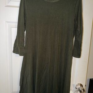Forest Green Long Sleeve Women's Dress